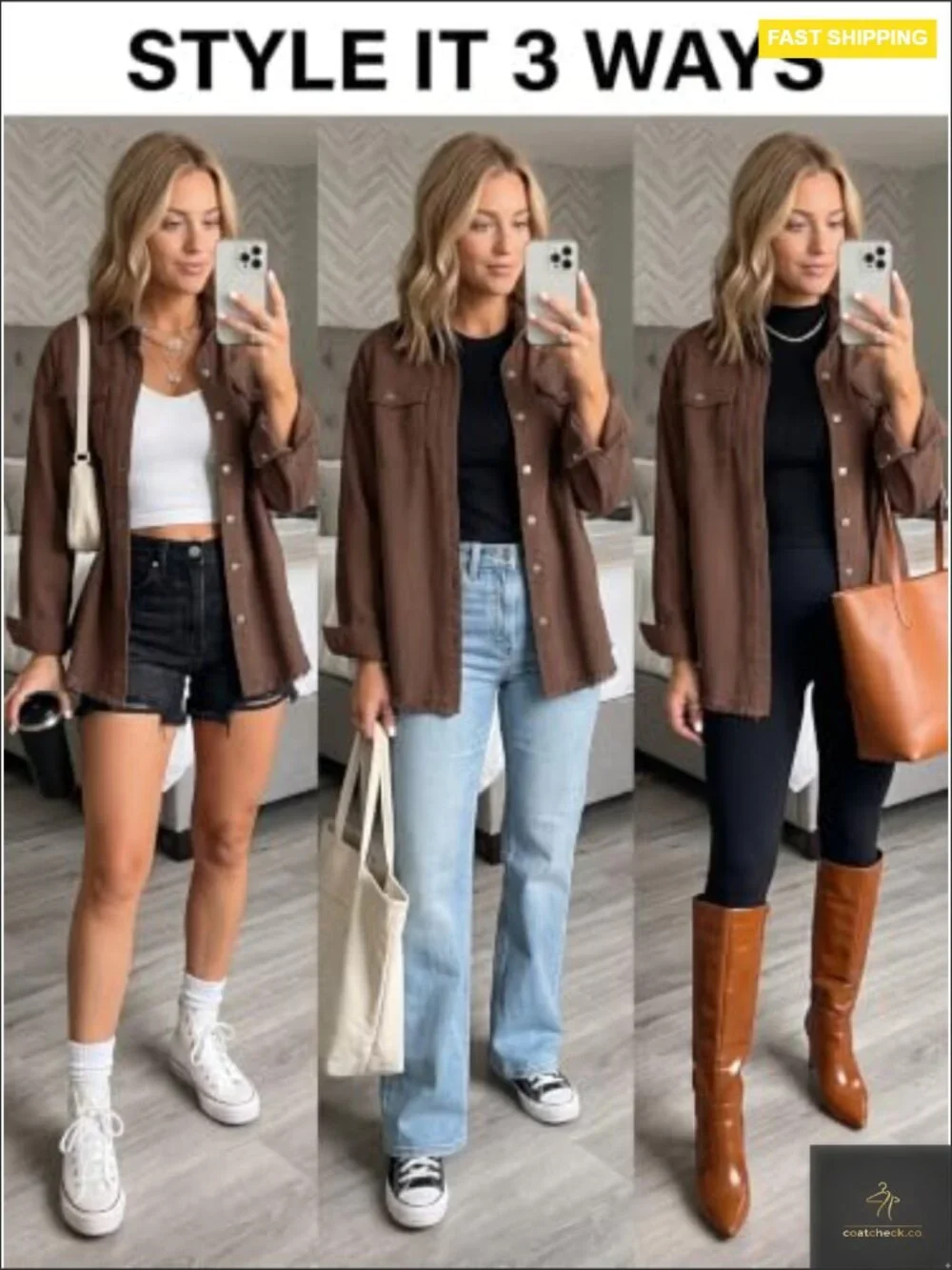 Oversized Denim Jacket Casual Long Sleeve Distressed Button Down